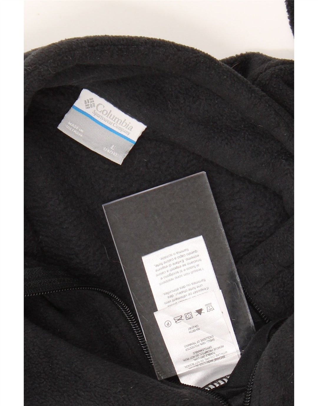 COLUMBIA Boys Fleece Jacket 14-15 Years Large Black Polyester