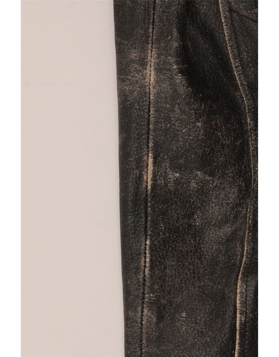 Yuppie Womens Crop Leather Biker Jacket EU 38 Medium Black Leather