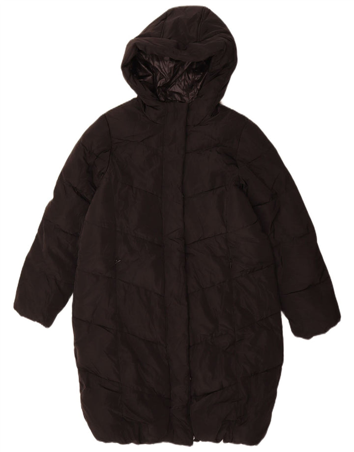Marks & Spencer Girls Hooded Padded Coat 11-12 Years Black Polyester