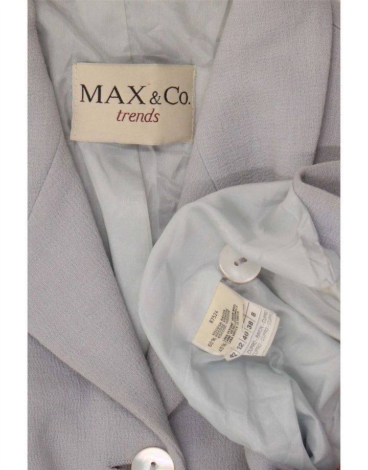 Max & Co. Womens 3 Button Blazer Jacket UK 12 Medium Blue Viscose