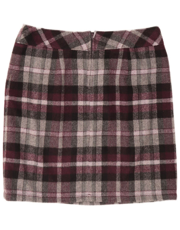 STEILMANN  Womens Straight Skirt UK 16 Large W38 Burgundy Check