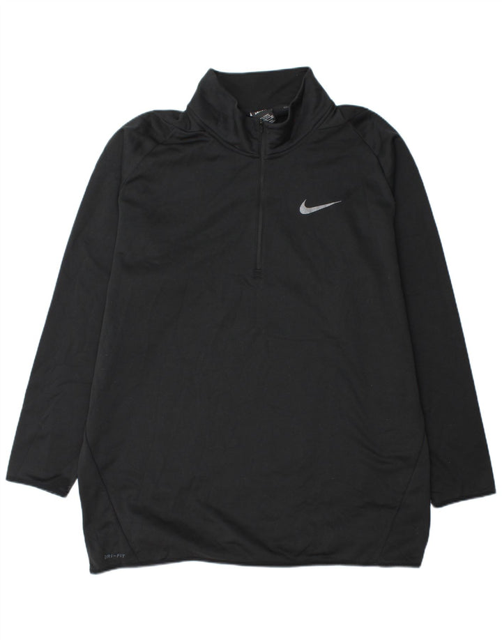 Nike Mens Tall Zip Neck Sweatshirt Jumper 3XL Black Polyester