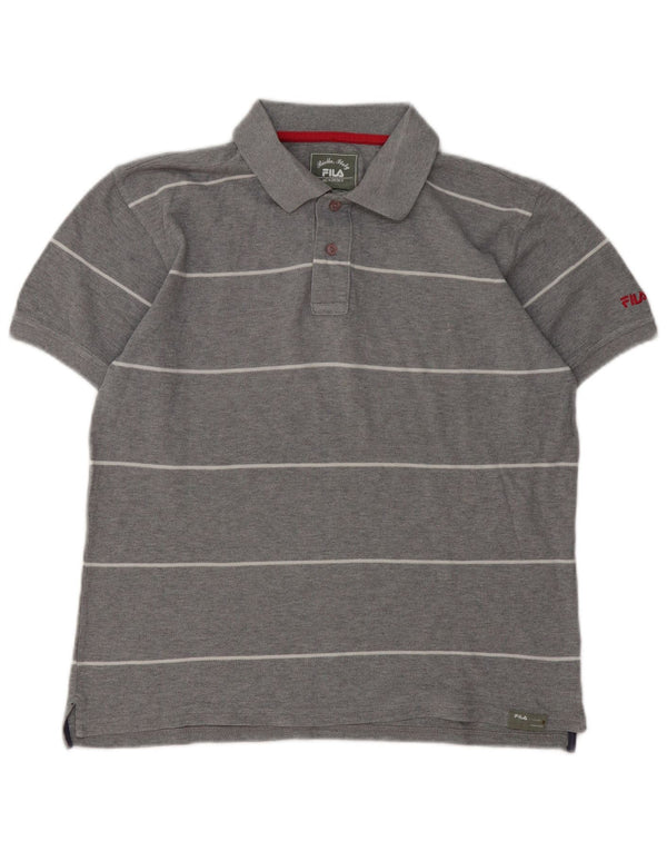 Fila Mens Polo Shirt XS Grey Striped