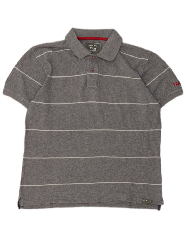 Fila Mens Polo Shirt XS Grey Striped