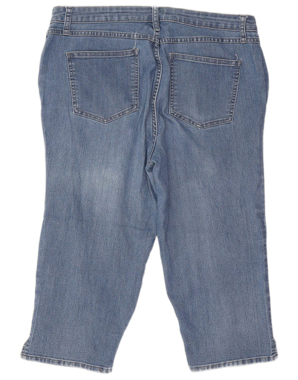 Lee Womens Riders Mid Rise Capri Jeans US 14 Large W32 L18 Blue Cotton
