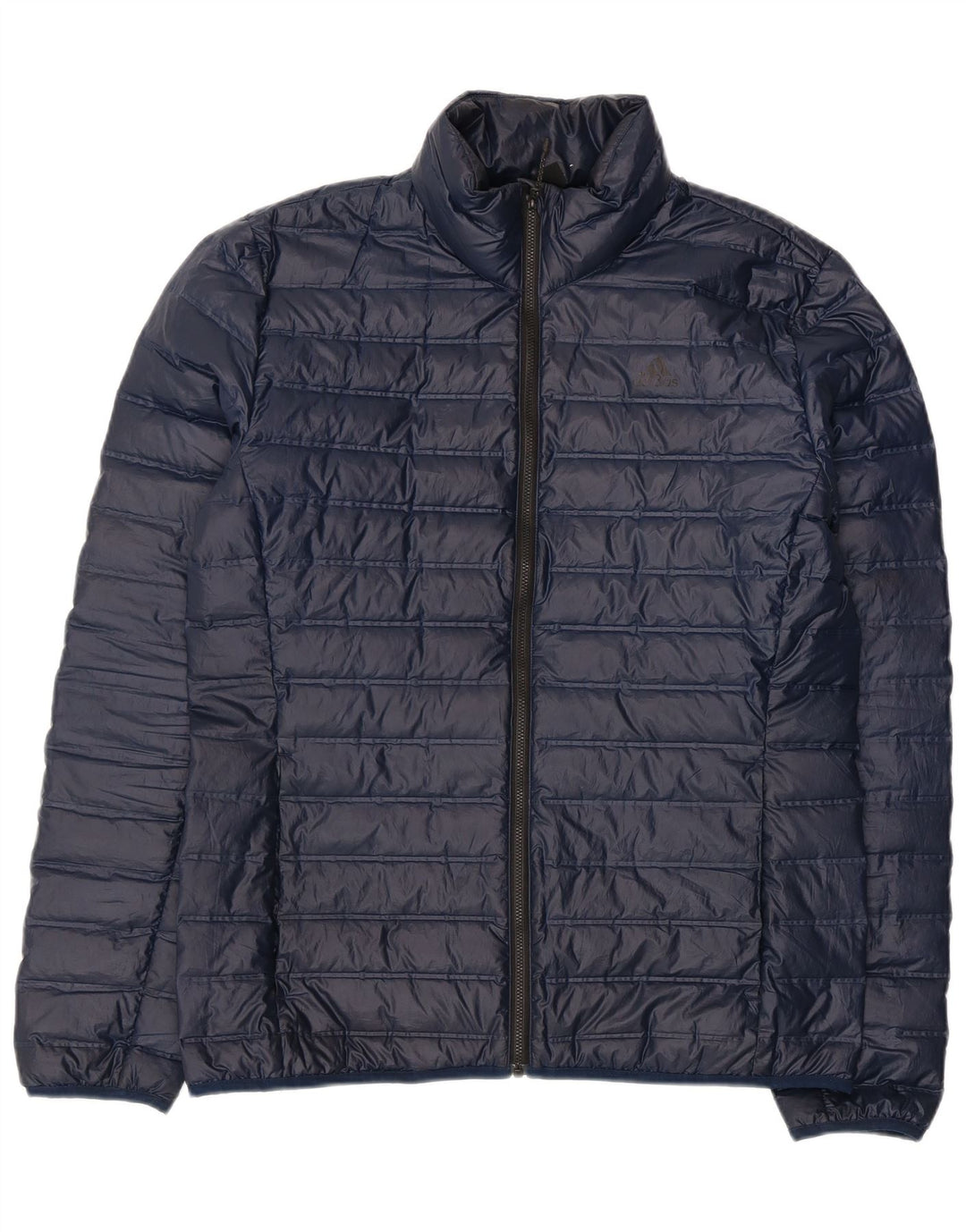 ADIDAS Mens Padded Jacket UK 38 Medium Navy Blue Polyester