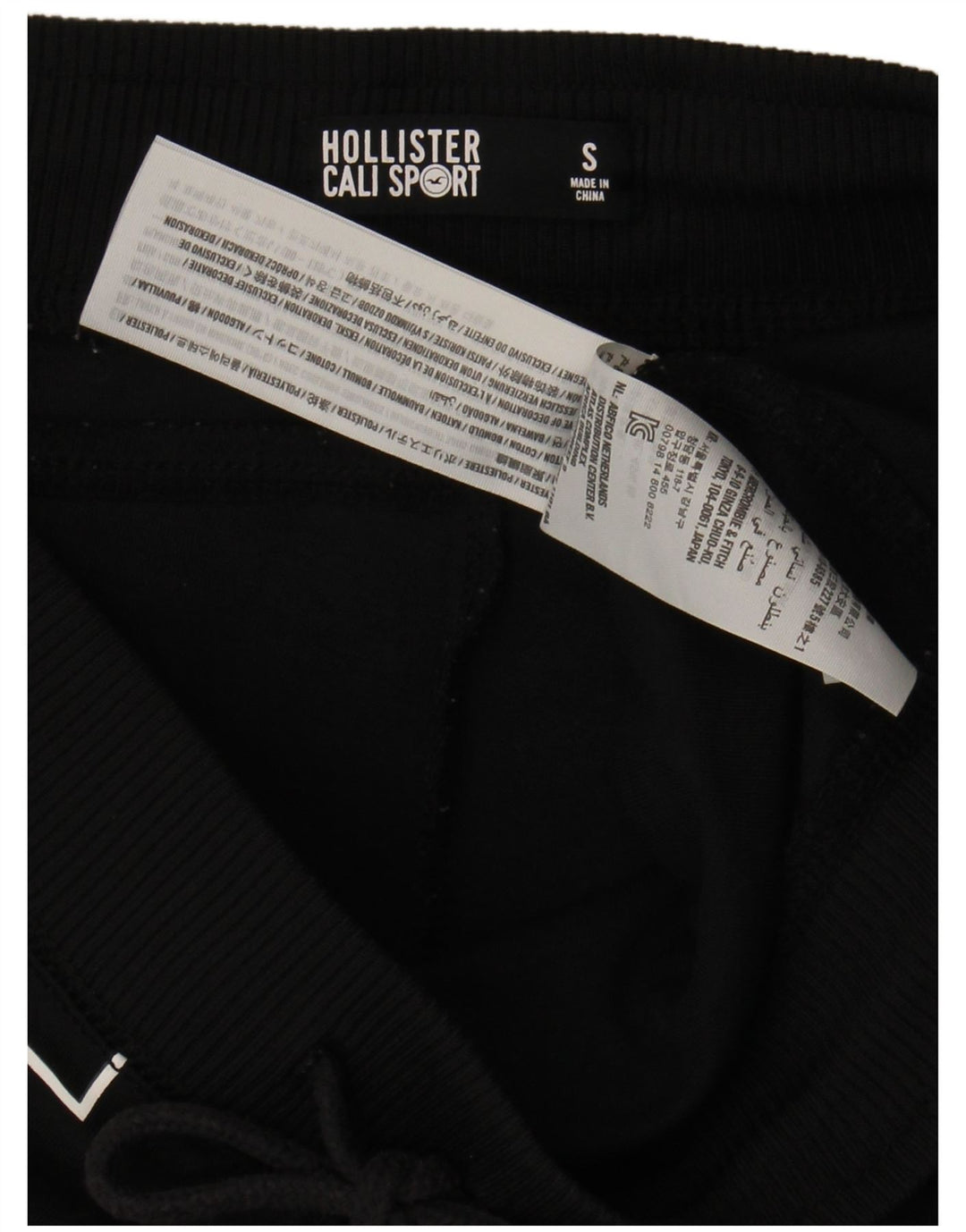 Hollister Mens Graphic Tracksuit Trousers Small Black Polyester