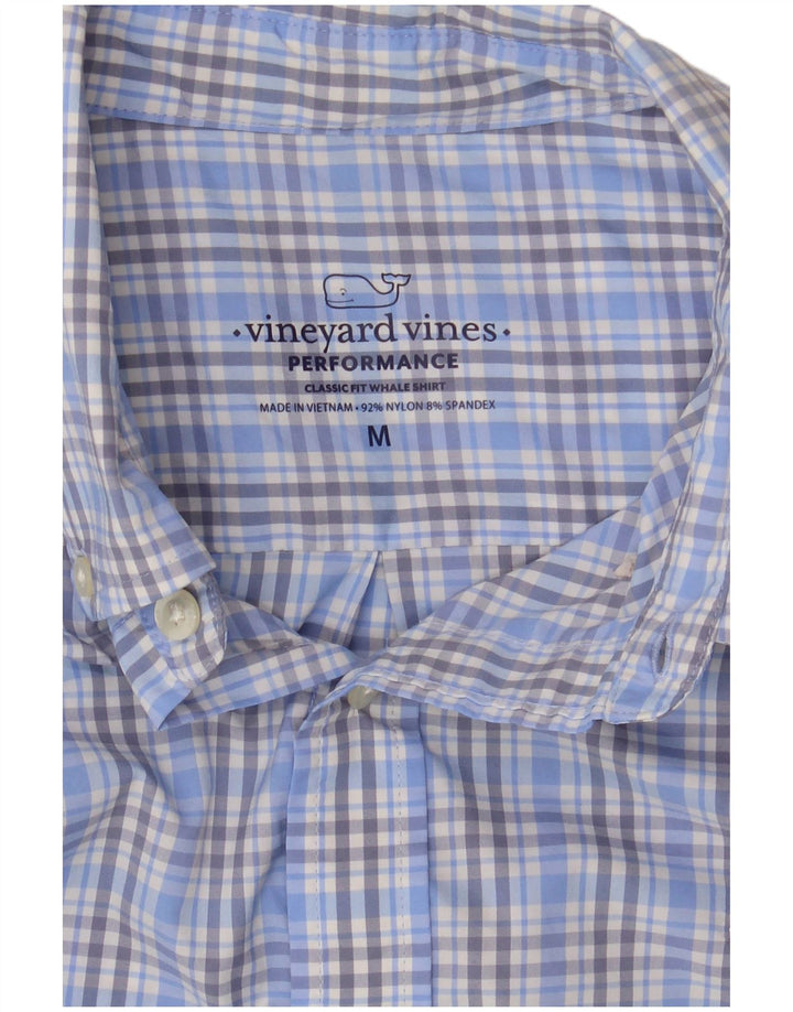 Vineyard Vines Mens Classic Fit Shirt Medium Blue Check Nylon