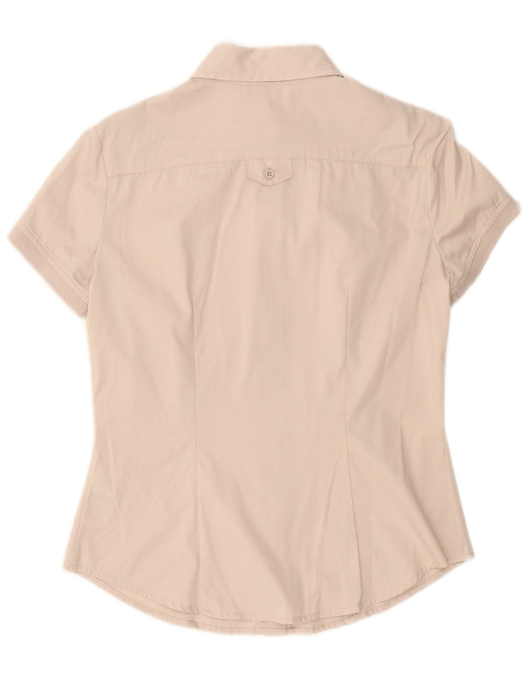LIU JO Womens Short Sleeve Shirt IT 42 Medium Beige Cotton