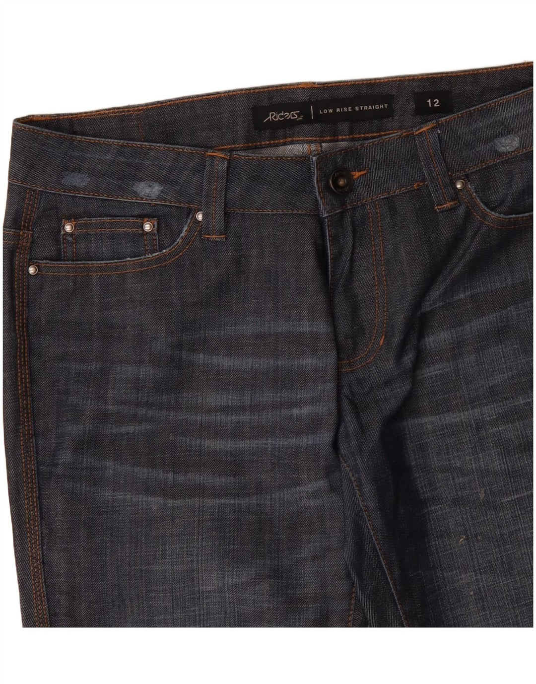 LEE Womens Riders Low Waist Straight Jeans US 12 Large W34 L33 Navy Blue