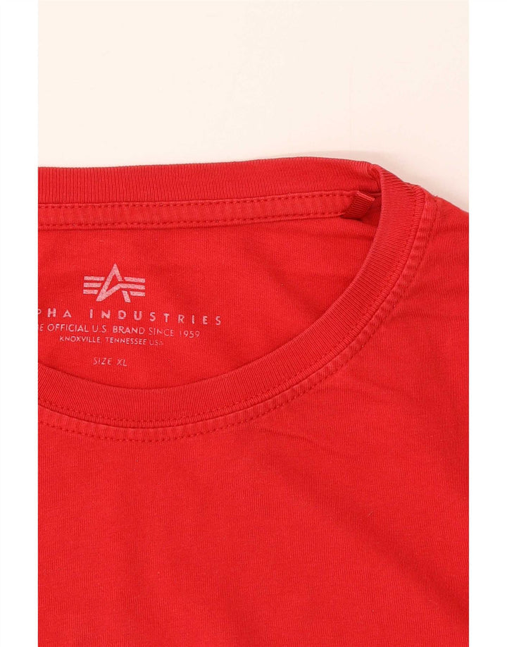 Alpha Industries Mens Graphic T-Shirt Top XL Red