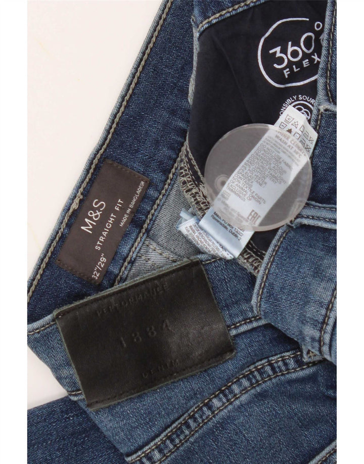 Marks & Spencer Mens Straight Jeans W32 L29 Blue Cotton