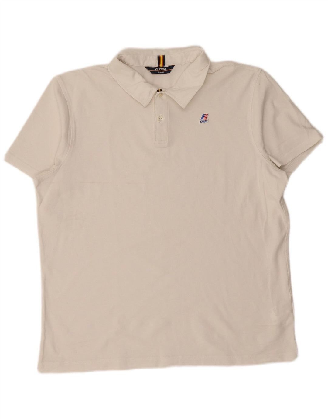 K-WAY Mens Polo Shirt XL White Cotton