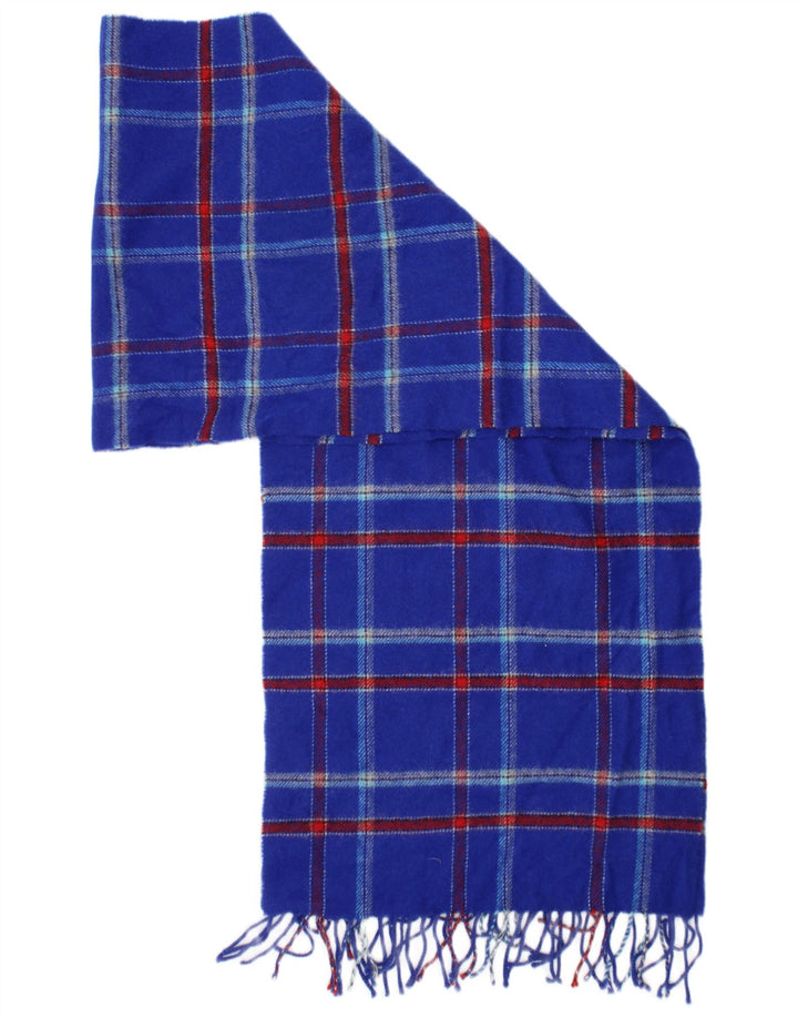 Jack Wills Mens Knit Scarf One Size Blue Plaid Classic