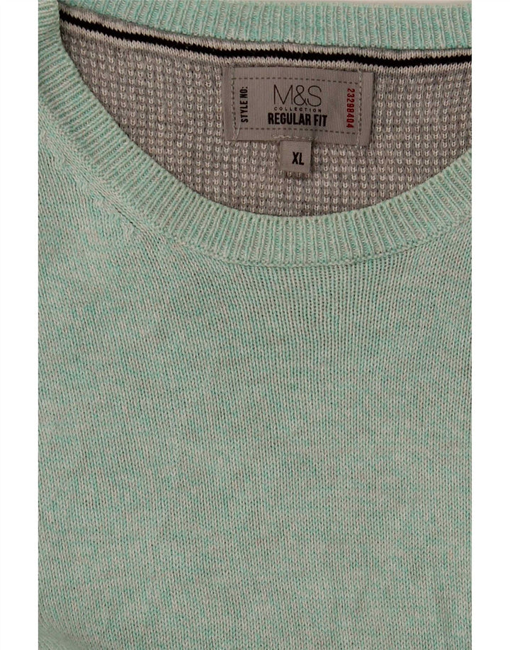 Marks & Spencer Mens Regular Fit Crew Neck Jumper Sweater XL Blue