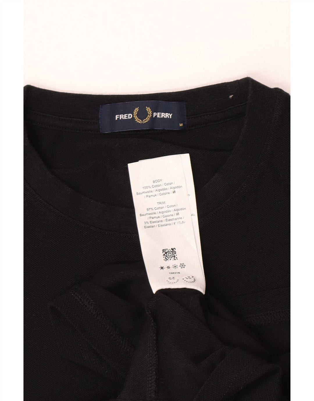 Fred Perry Mens T-Shirt Top Medium Black Colourblock Cotton