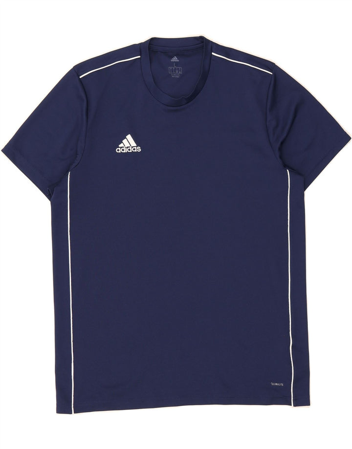 ADIDAS Mens Climalite T-Shirt Top Large Navy Blue Polyester Vintage Adidas and Second-Hand Adidas from Messina Hembry 