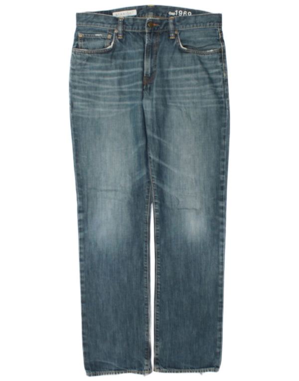 Gap Mens Straight Jeans W34 L34 Blue Cotton