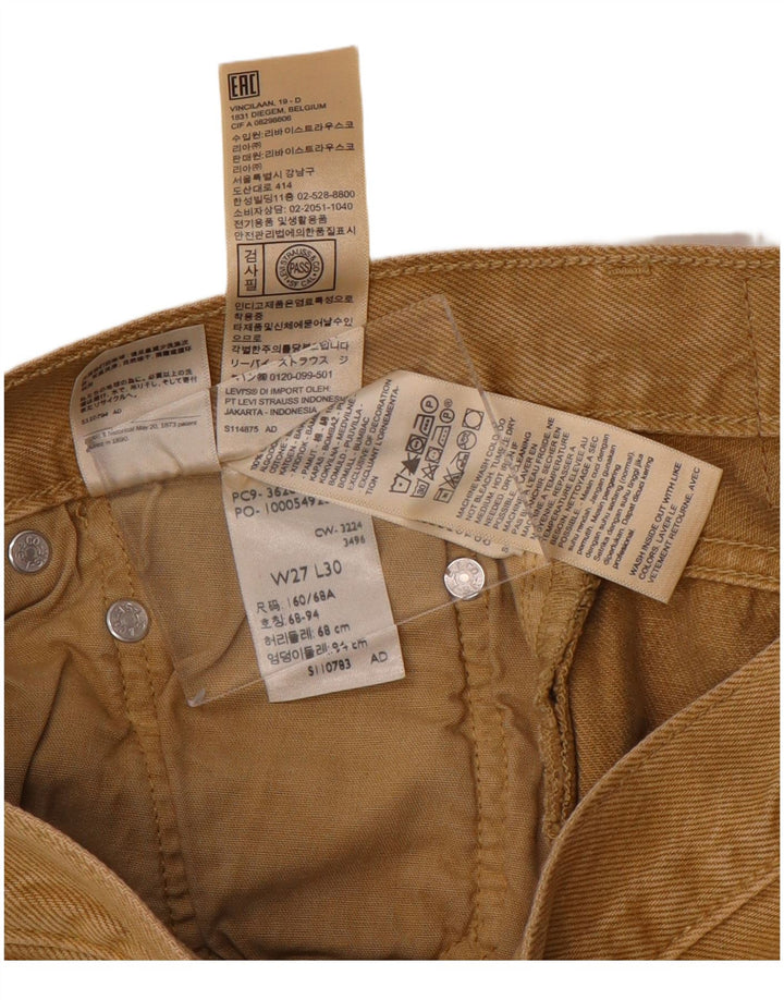 LEVI'S Womens 501 High Waist Casual Trousers W27 L30 Brown Cotton