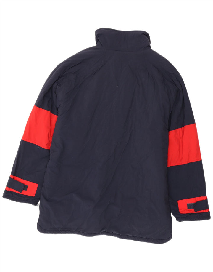 Fila Mens Graphic Pullover Padded Jacket UK 42 XL Navy Blue Colourblock