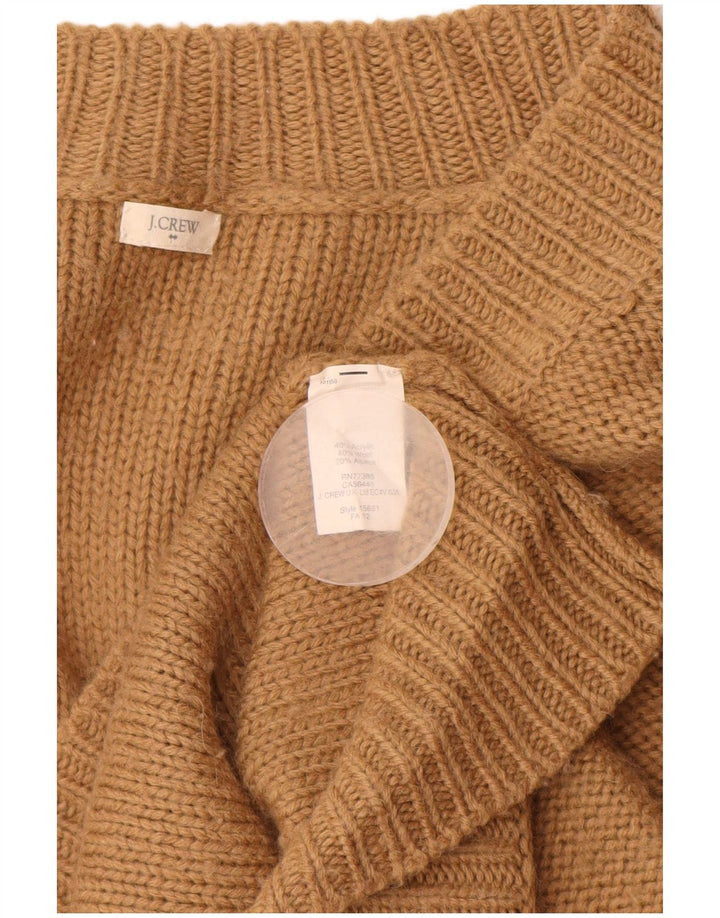 J. CREW Womens Longline V-Neck Jumper Sweater UK 12 Medium Beige