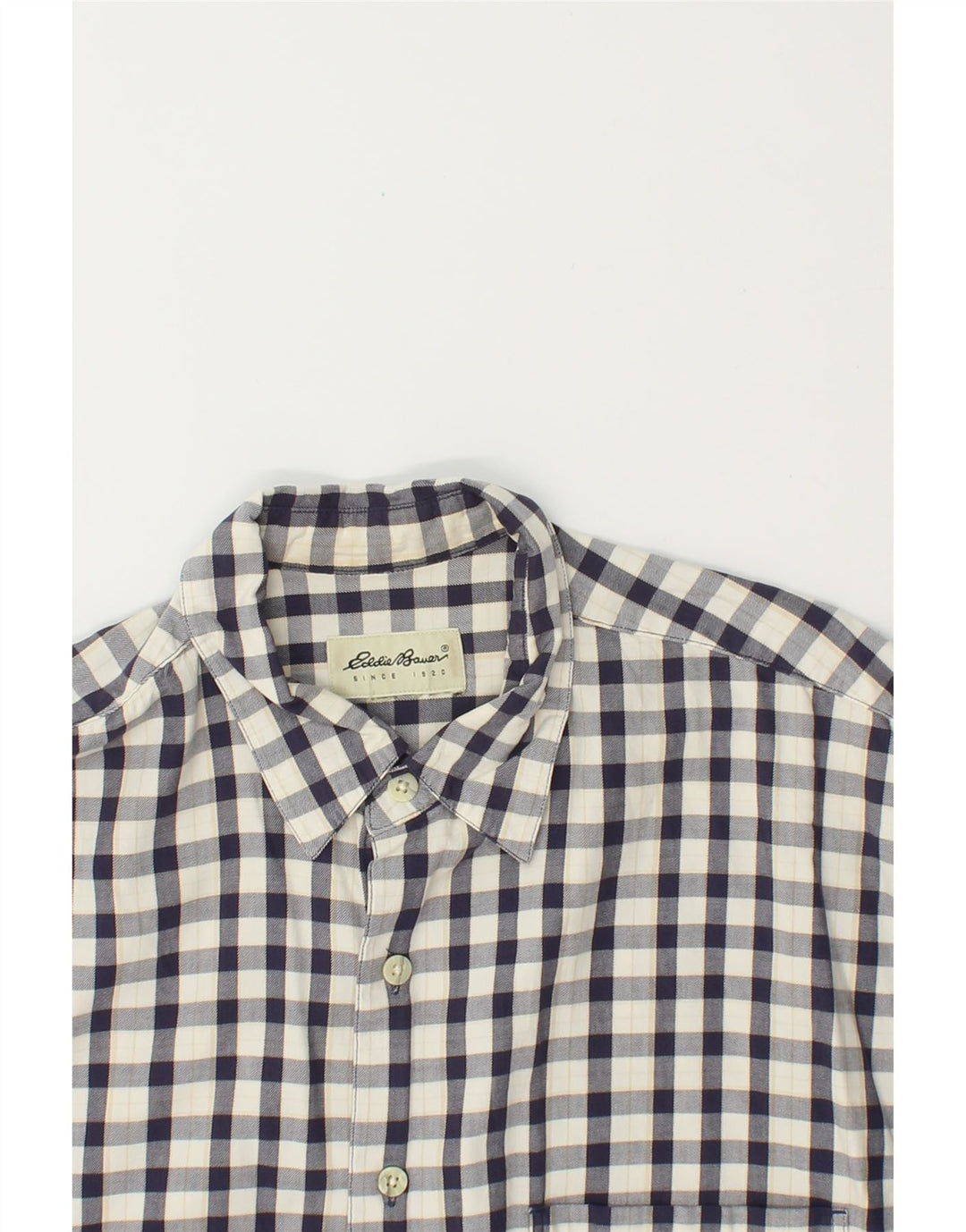 EDDIE BAUER Mens Flannel Shirt XL Black Gingham Cotton Vintage Eddie Bauer and Second-Hand Eddie Bauer from Messina Hembry 