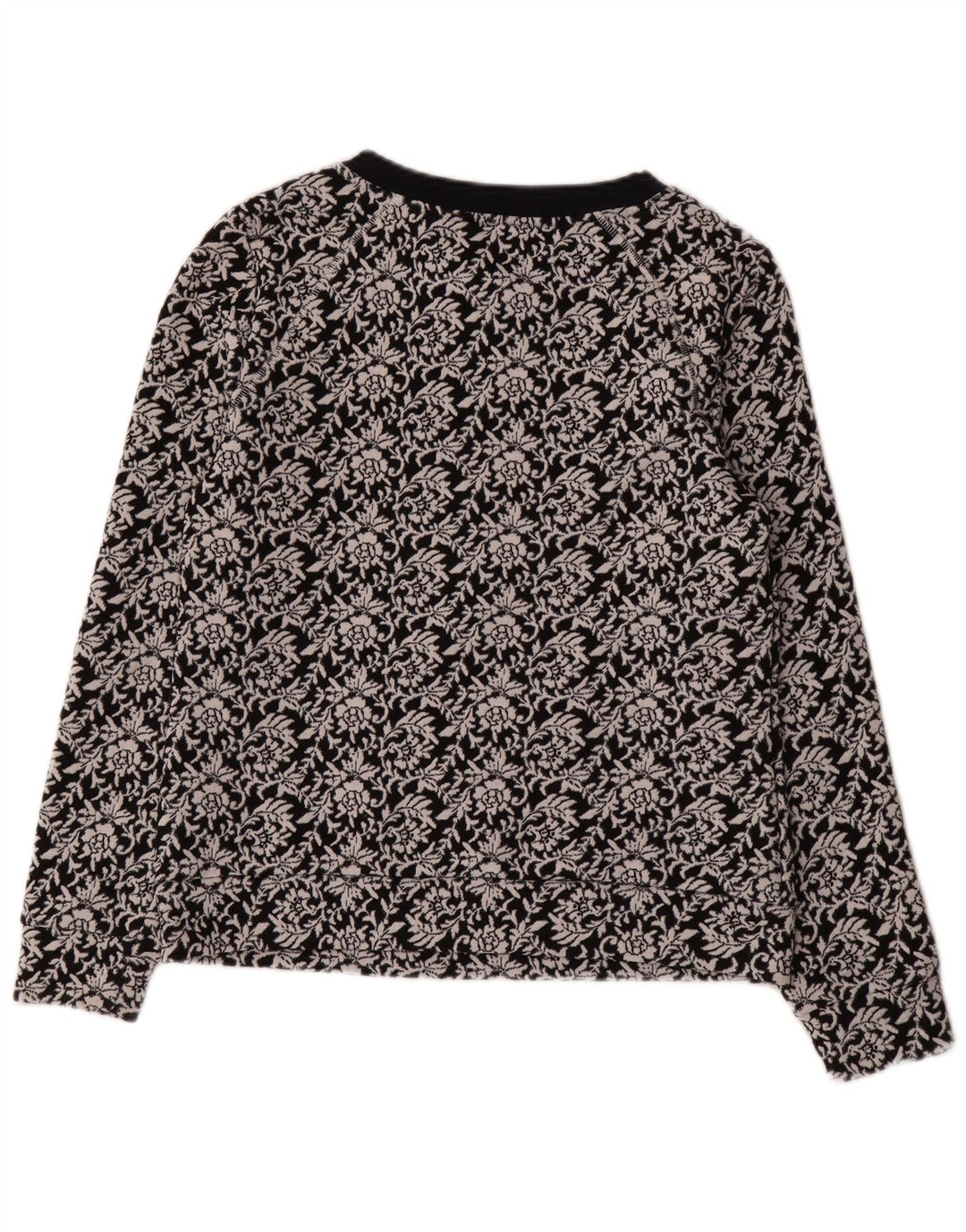 Ted Baker Womens Sweatshirt Jumper Size 2 Small Black Floral Cotton