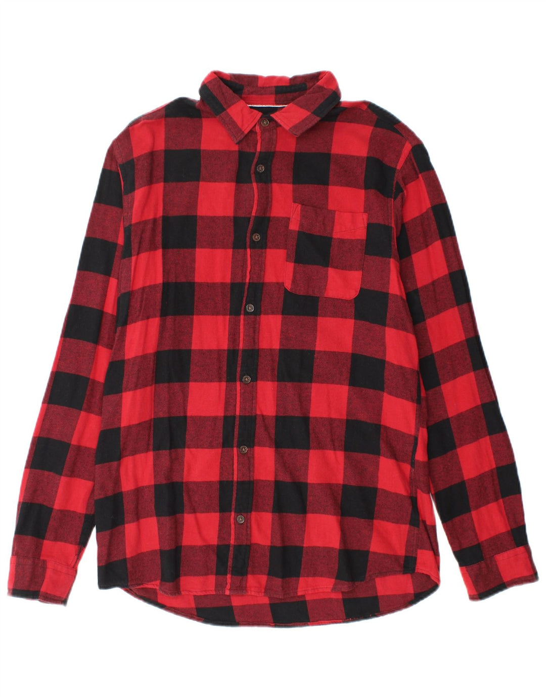 Jack & Jones Mens Flannel Shirt Medium Red Check Cotton