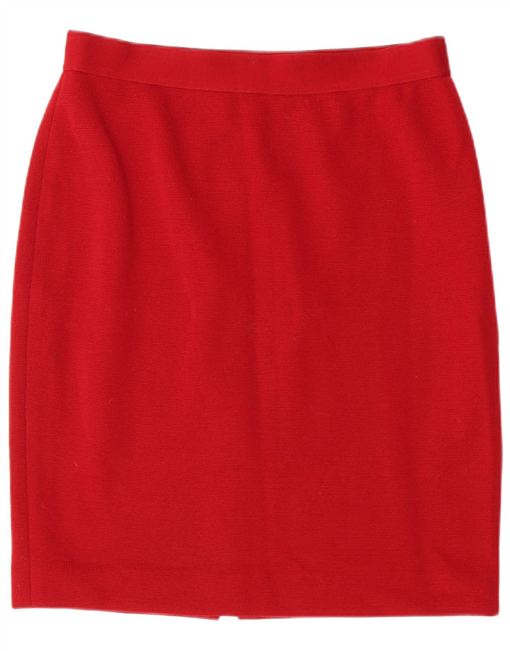 Vintage Womens Pencil Skirt W32 Large Red Wool