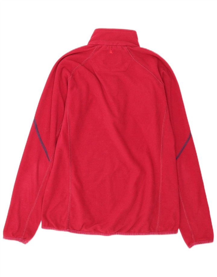 Musto Womens Zip Neck Fleece Jumper UK 12 Medium Pink Polyester