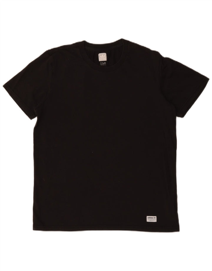 ADIDAS Mens T-Shirt Top Large Black Cotton