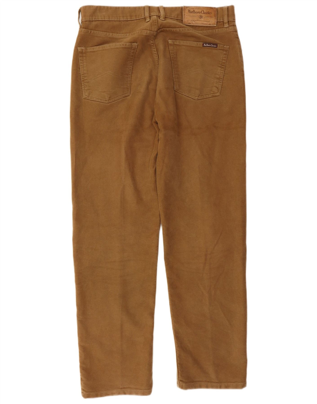 MARLBORO CLASSICS Mens Straight Casual Trousers W32 L30 Brown Cotton
