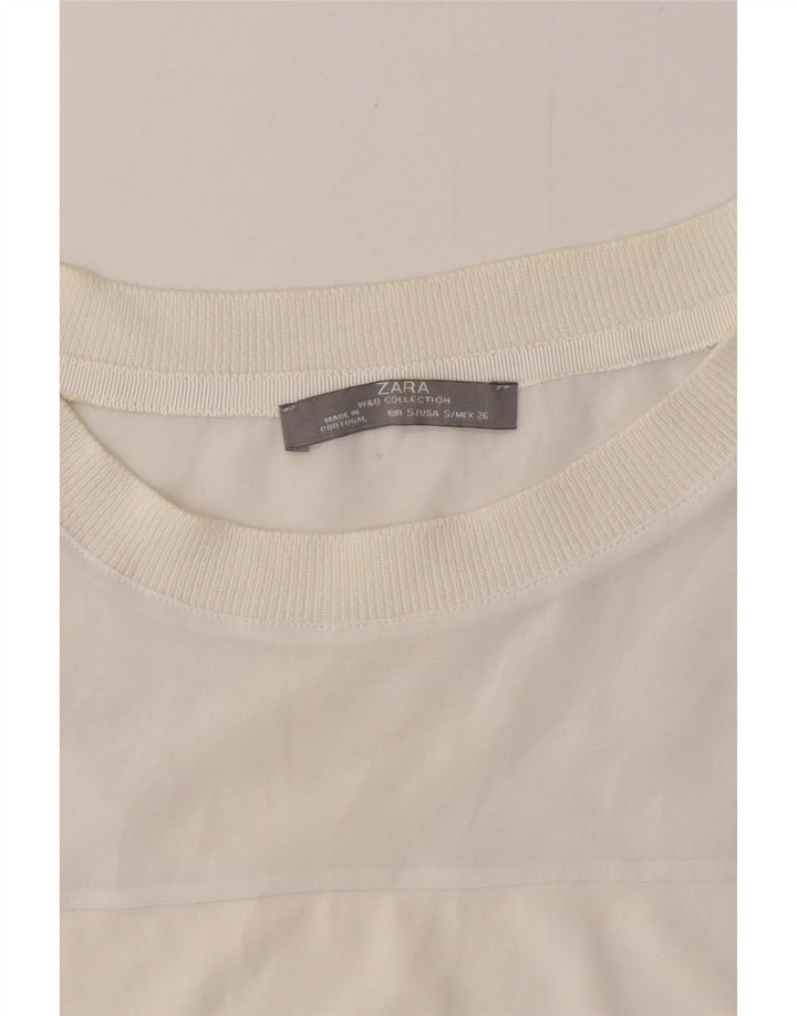 Zara Womens Sweatshirt Jumper UK 10 Small White