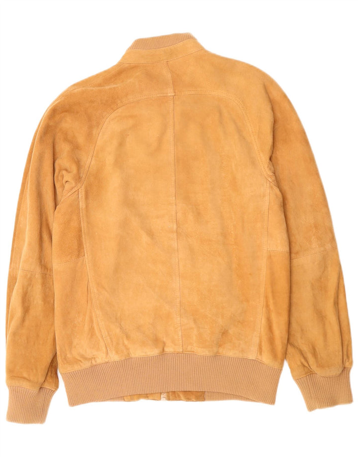 Vintage Mens Suede Bomber Jacket UK 38 Medium Brown