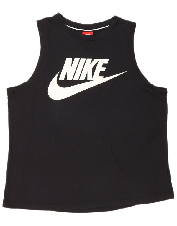 NIKE Womens Graphic Vest Top UK 16 Large Black