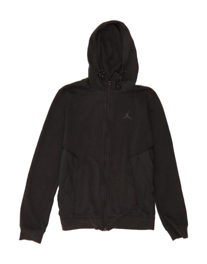 JORDAN Womens Zip Hoodie Sweater UK 16 Large Black Polyester Vintage Jordan and Second-Hand Jordan from Messina Hembry 