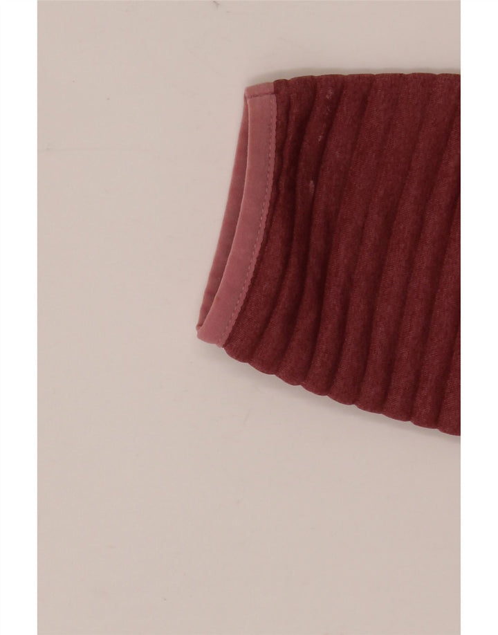 L.L.BEAN Womens Button Neck Sweatshirt Jumper UK 14 Medium Burgundy
