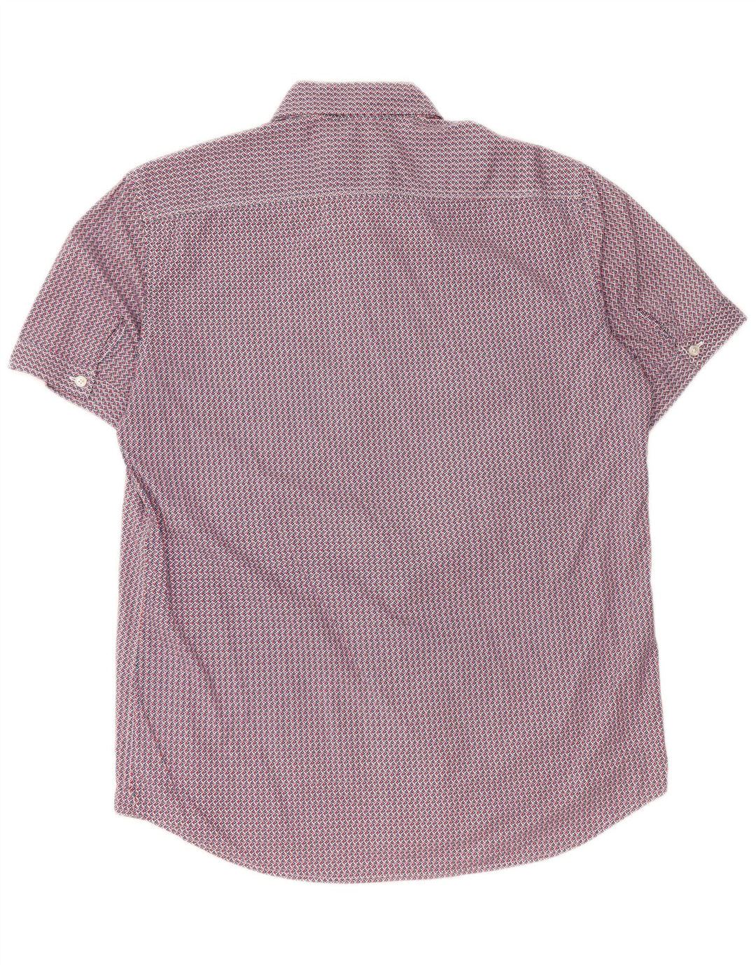 Carrera Mens Short Sleeve Regular Fit Shirt Large Red Geometric Cotton