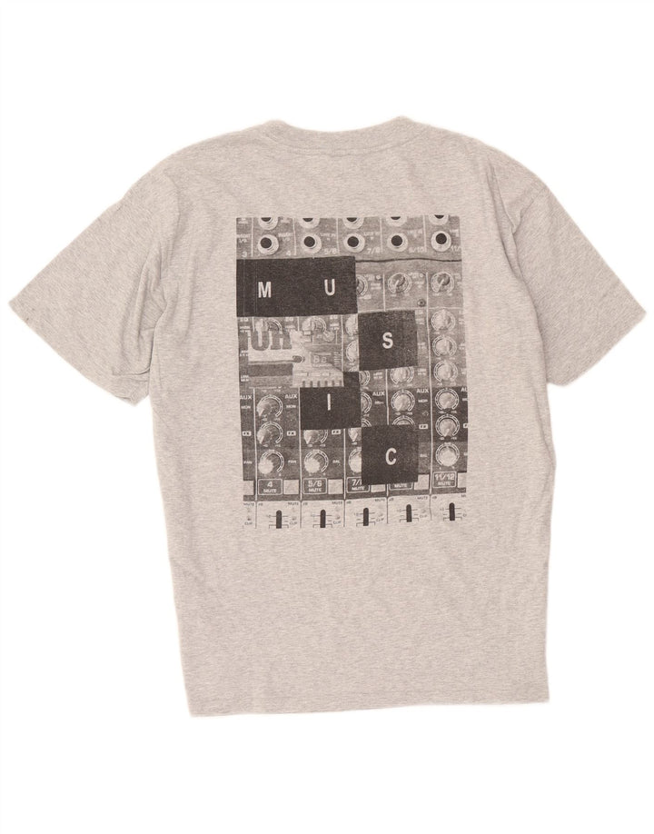 Diesel Mens Graphic T-Shirt Top Medium Grey Flecked Cotton