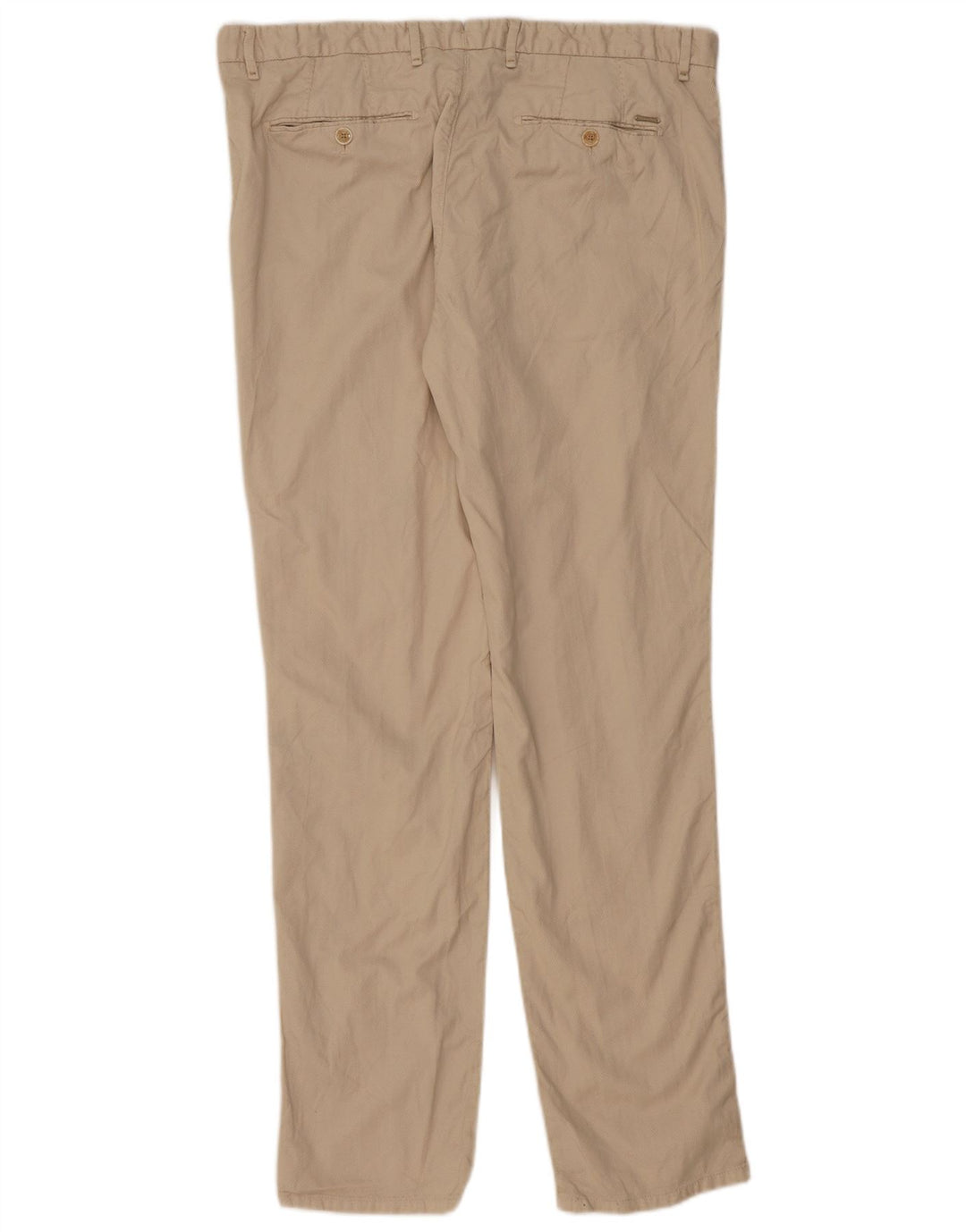 MASSIMO DUTTI Mens Slim Fit Chino Trousers EU 46 XL W36 L33 Beige Cotton