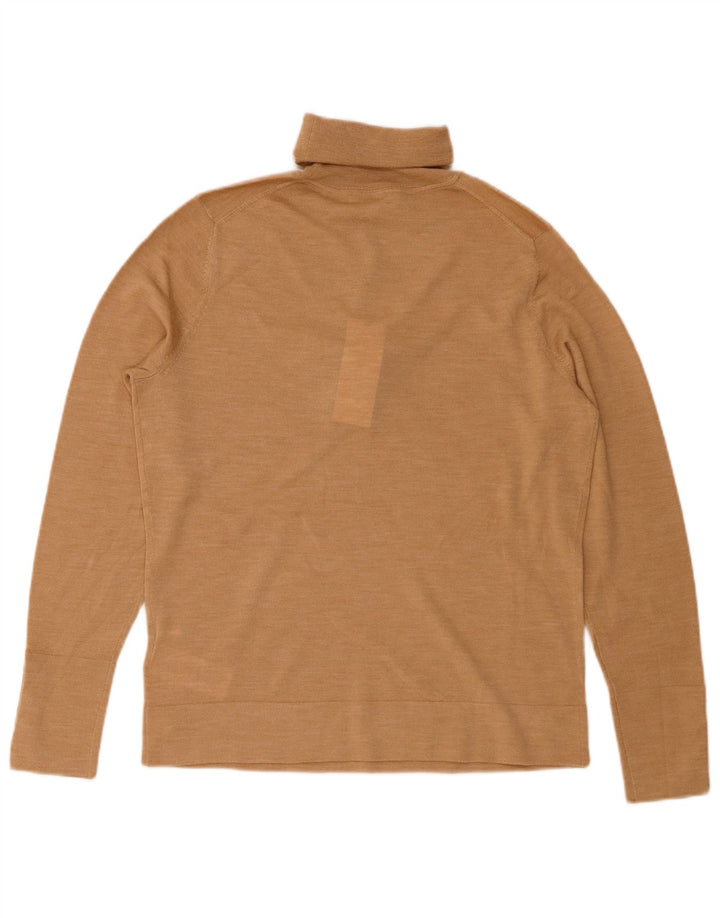 Hobbs Womens Roll Neck Jumper Sweater UK 14 Medium Brown Merino Wool