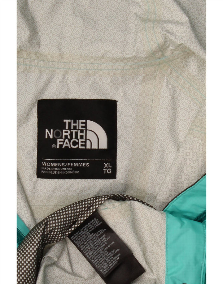 THE NORTH FACE Womens Hyvent Hooded Rain Jacket UK 18 XL Turquoise Nylon