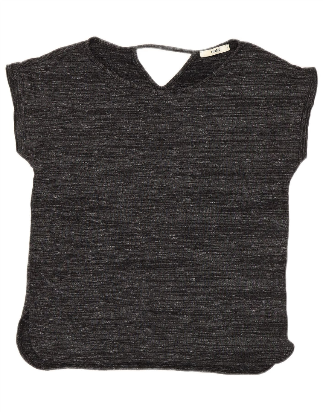 OASIS Womens Oversized Knit Blouse Top UK 10 Small Grey Flecked Viscose