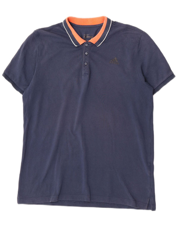 Adidas Mens Climalite Polo Shirt XL Navy Blue Colourblock Cotton