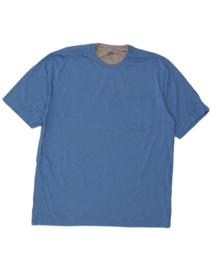 Izod Mens Salt Water T-Shirt Top Medium Blue Cotton