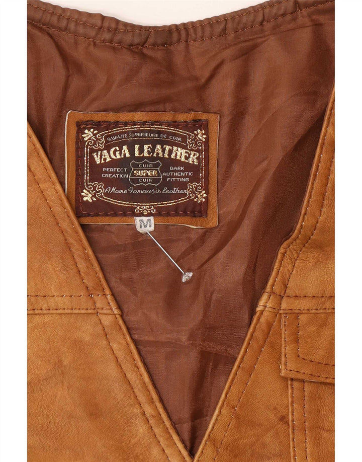 Vintage Mens Leather Utility Jacket UK 38 Medium Brown