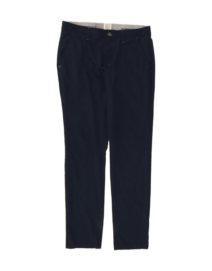 ADIDAS Mens Slim Chino Trousers W32 L32 Navy Blue Polyester Vintage Adidas and Second-Hand Adidas from Messina Hembry 