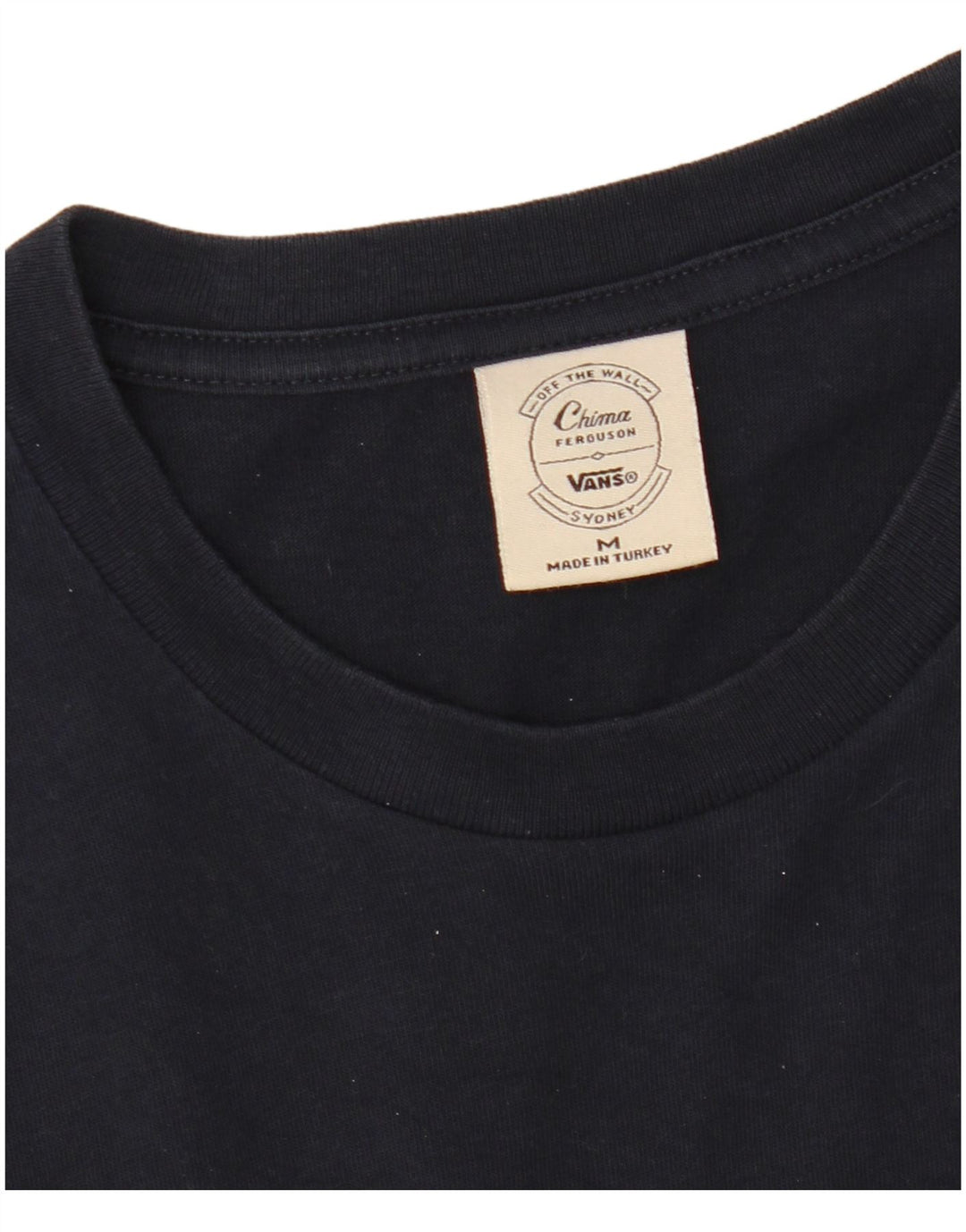 Vans Mens Graphic T-Shirt Top Medium Navy Blue Cotton