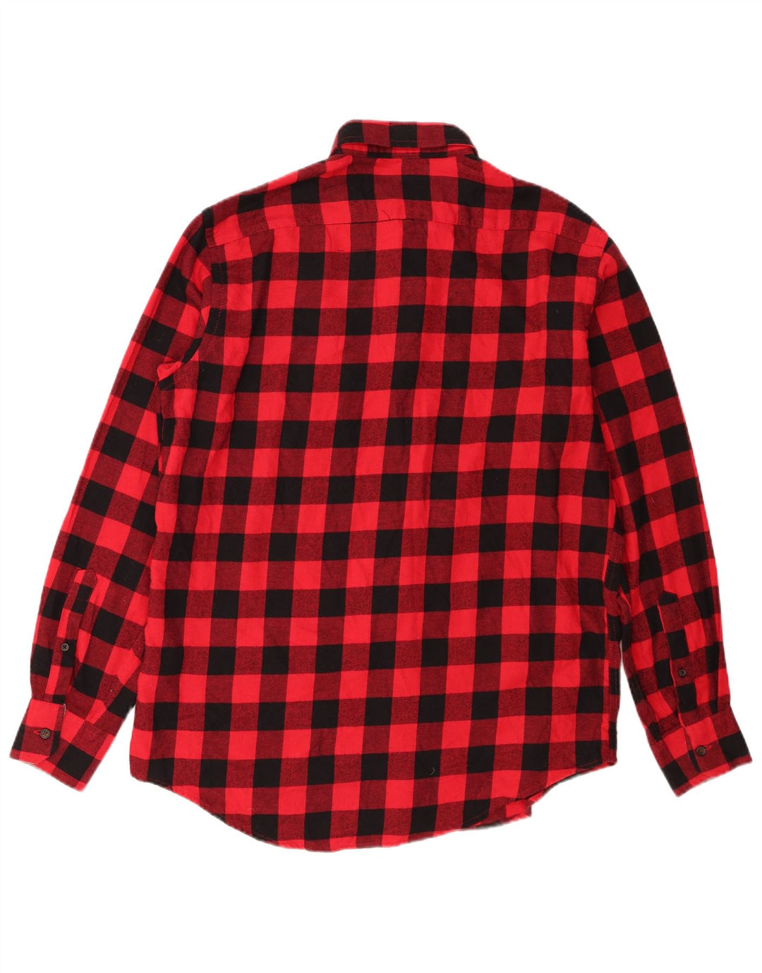 Izod Mens Flannel Shirt Medium Red Check Cotton