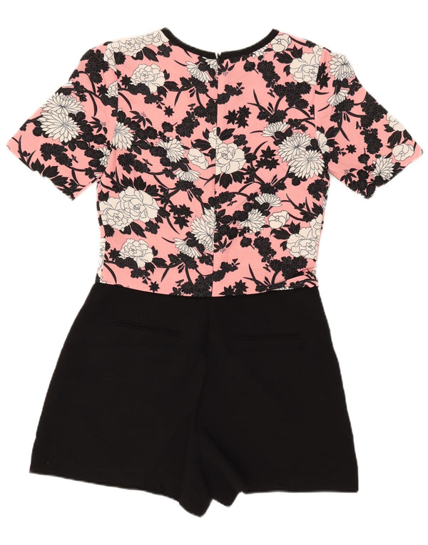 Oasis Womens Short Sleeve Playsuit UK 8 Small  Pink Floral